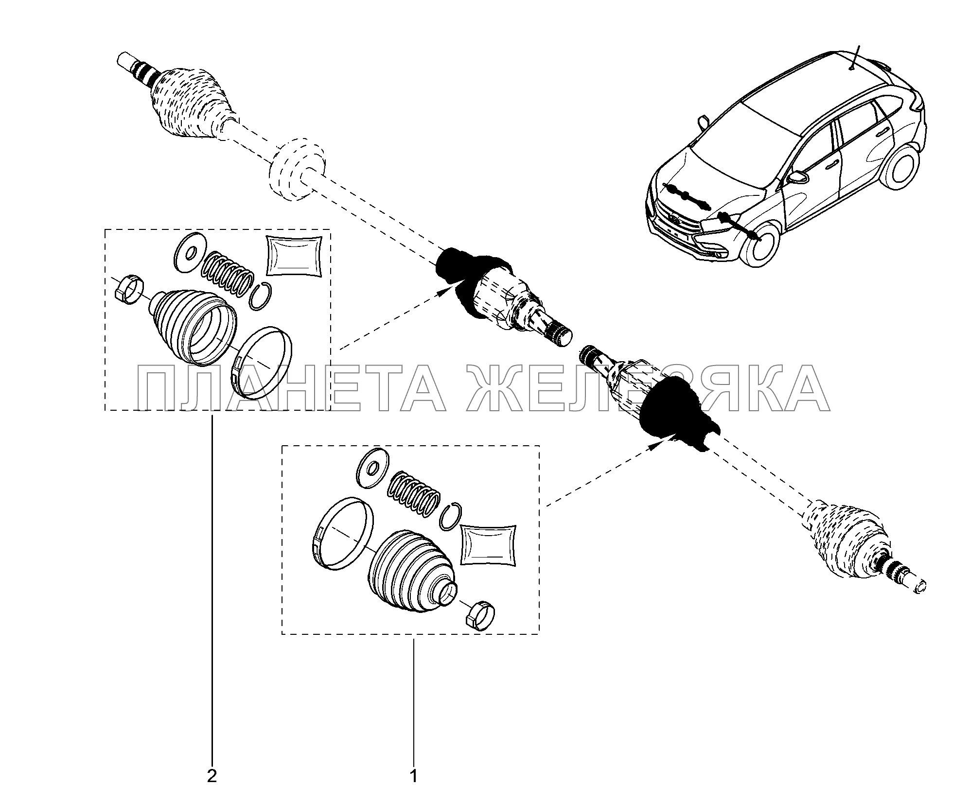 290510. Составляющие привода Lada Xray