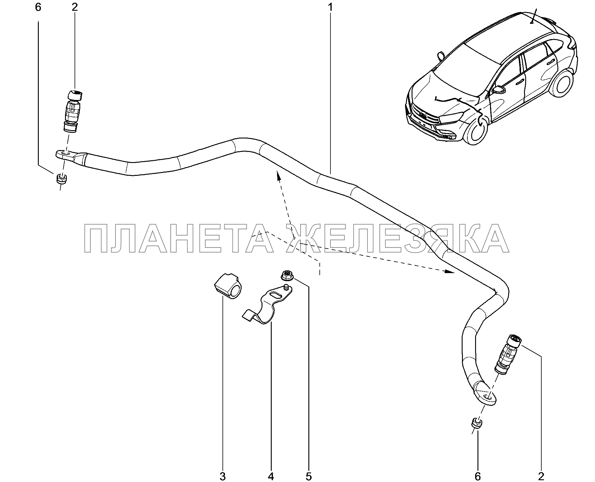 321010. Стабилизатор передний Lada Xray