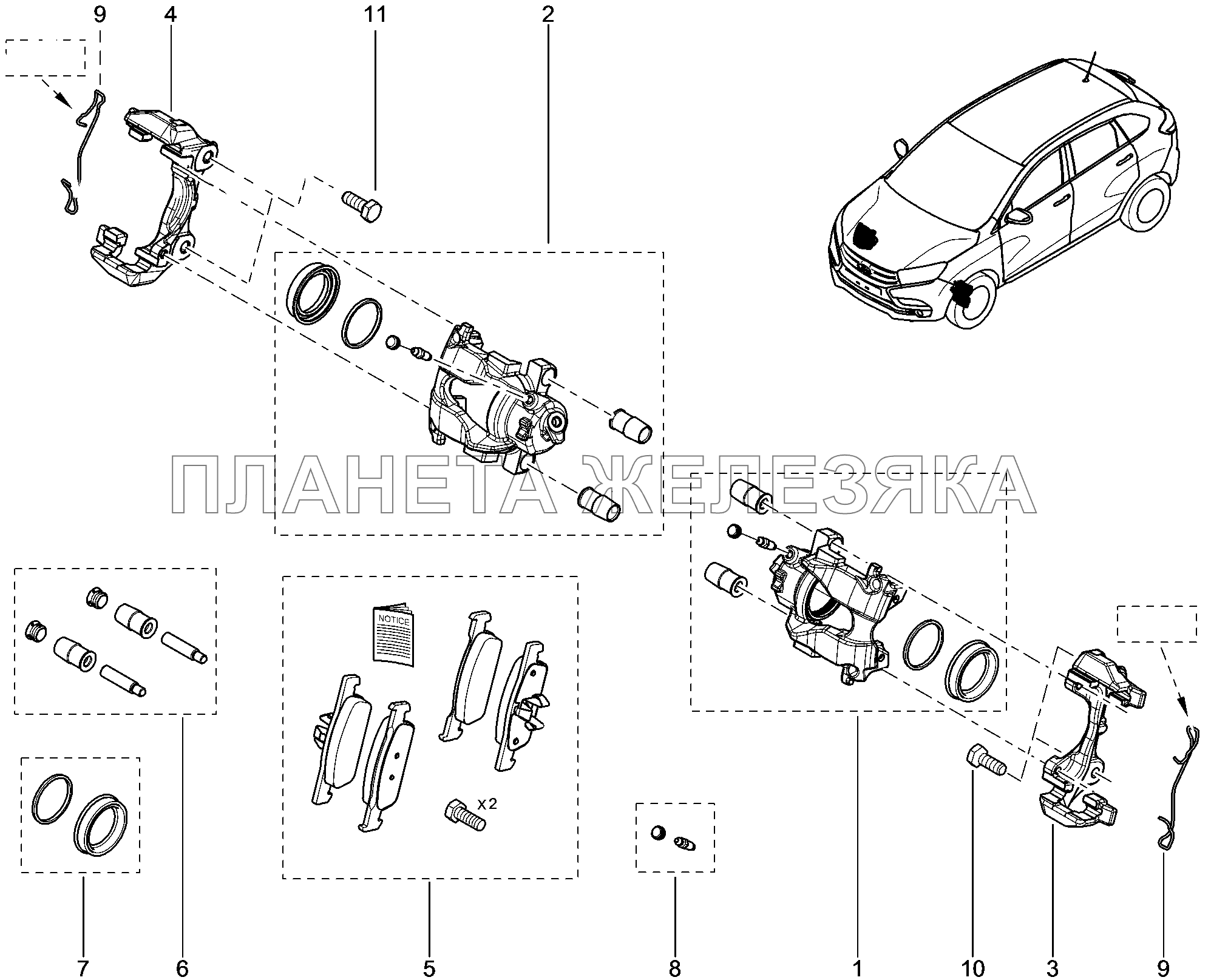 323010-1577461 Суппорт тормоза Lada Xray