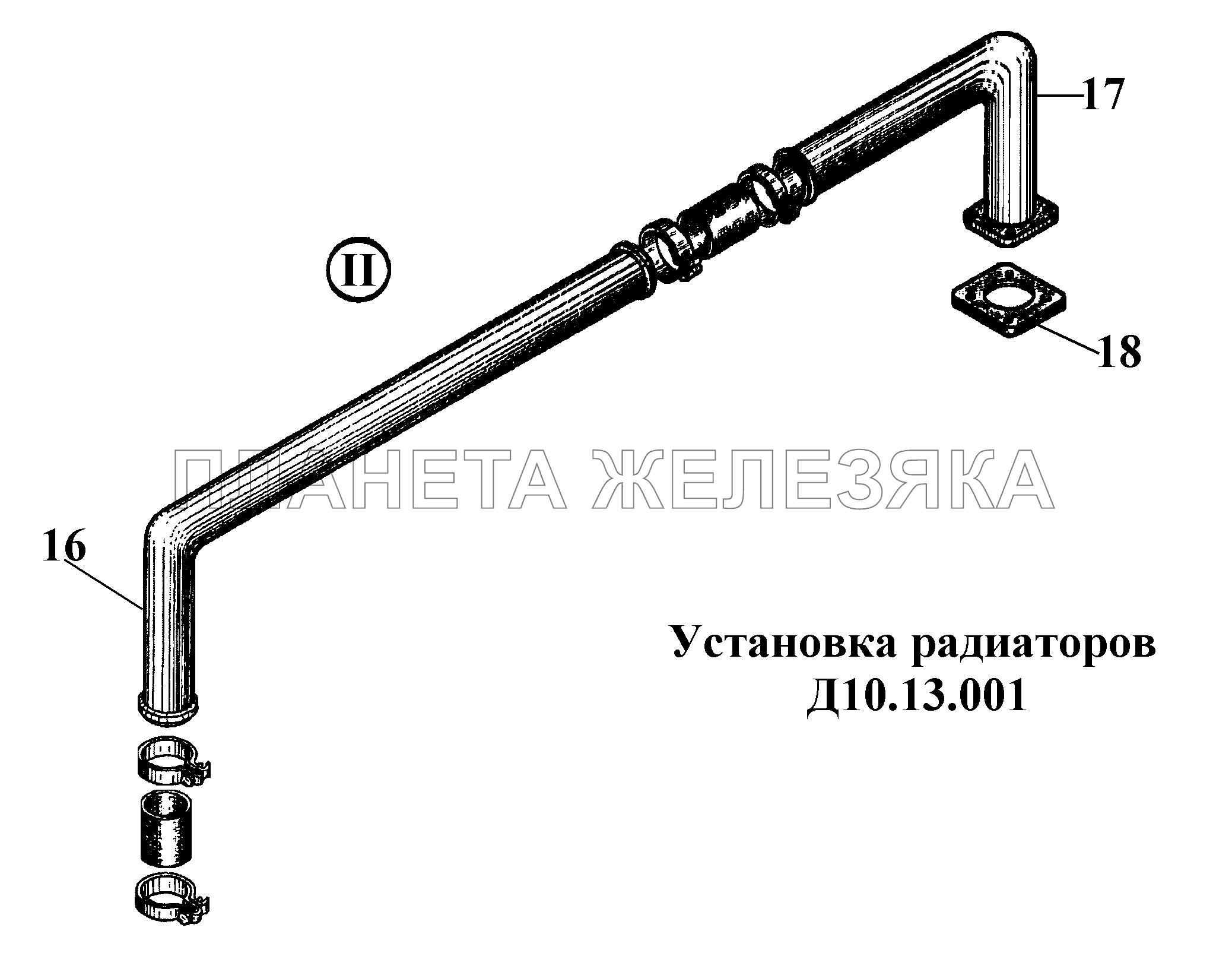 Установка радиаторов Д10.13.001 (3) ВТ-100Д