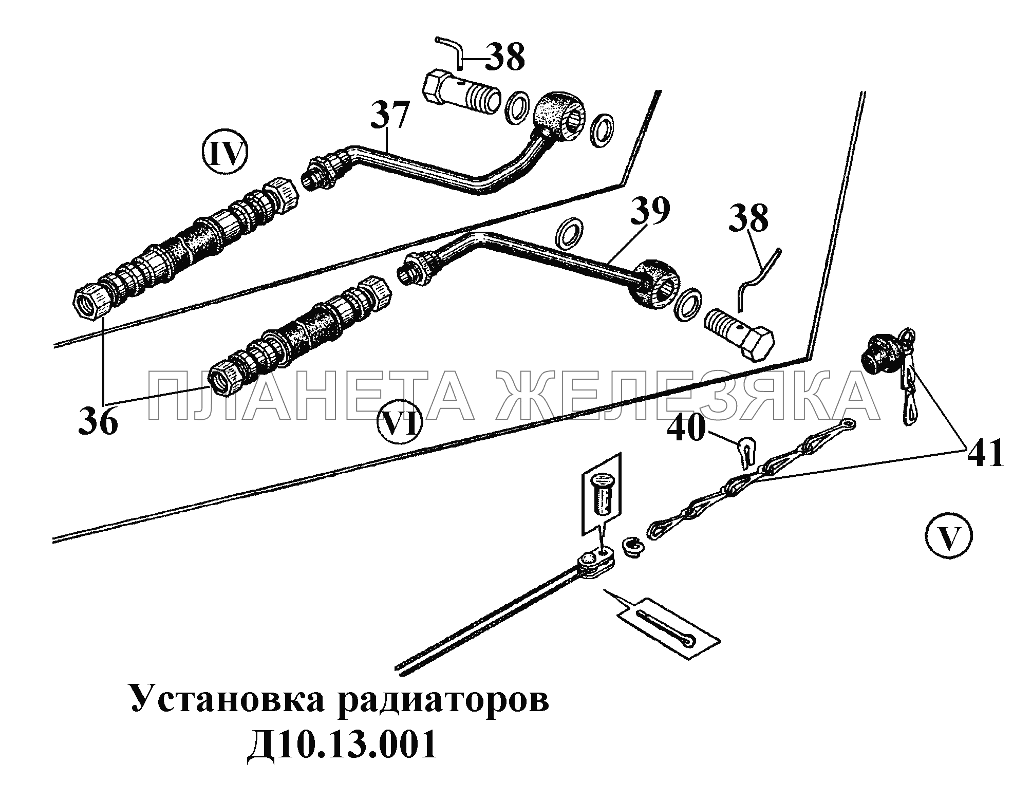 Установка радиаторов Д10.13.001 (5) ВТ-100Д