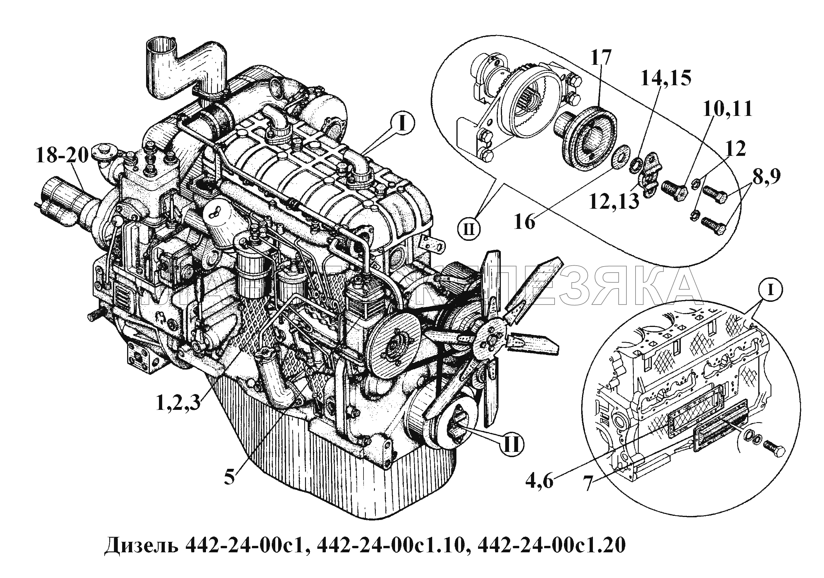 Дизель 442-24-00с1, 442-24-00с1.10, 442-24-00с1.20 (3) ВТ-100Д