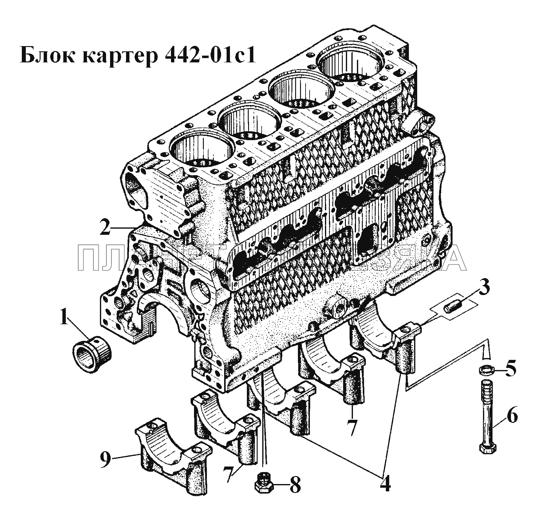 Блок картер 442-01с1 (4) ВТ-100Д