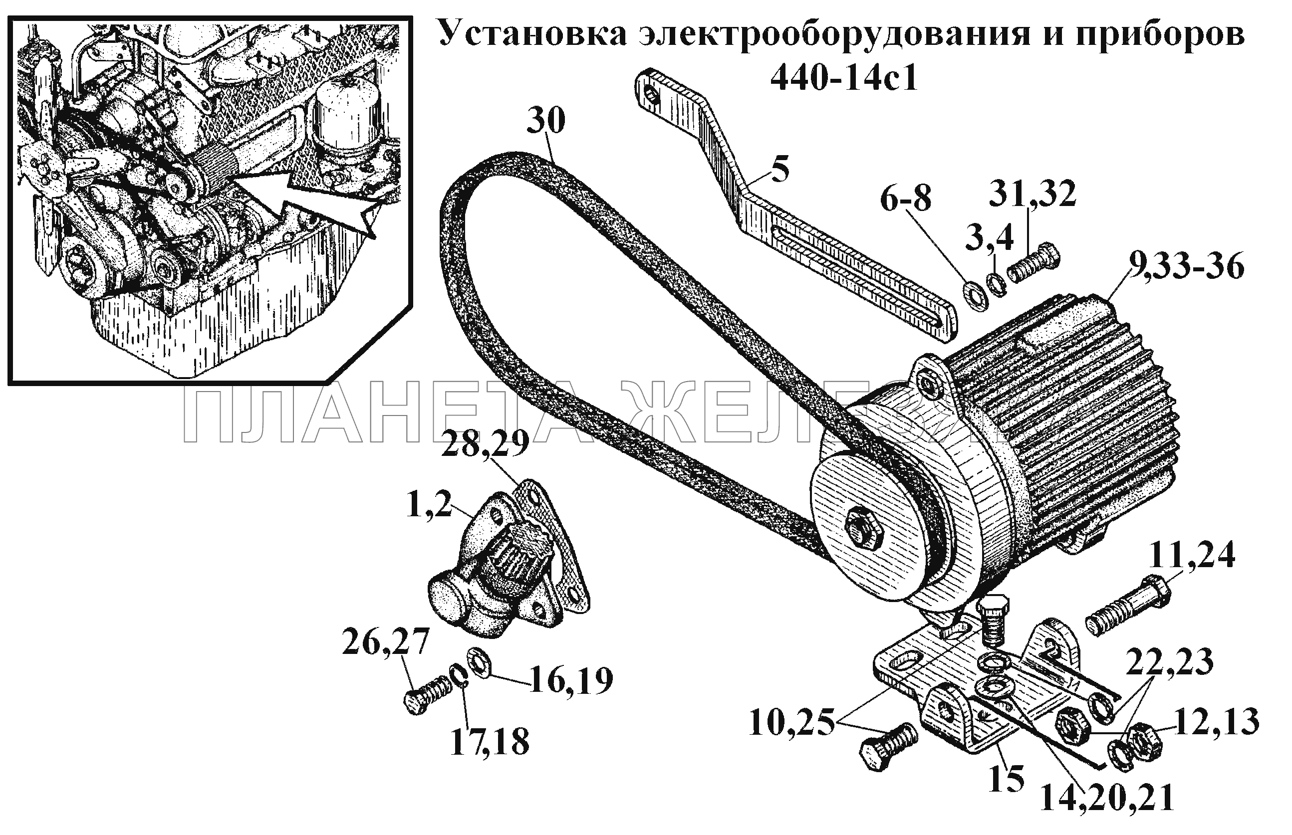 Установка электрооборудования и приборов 440-14с1 ВТ-100Д