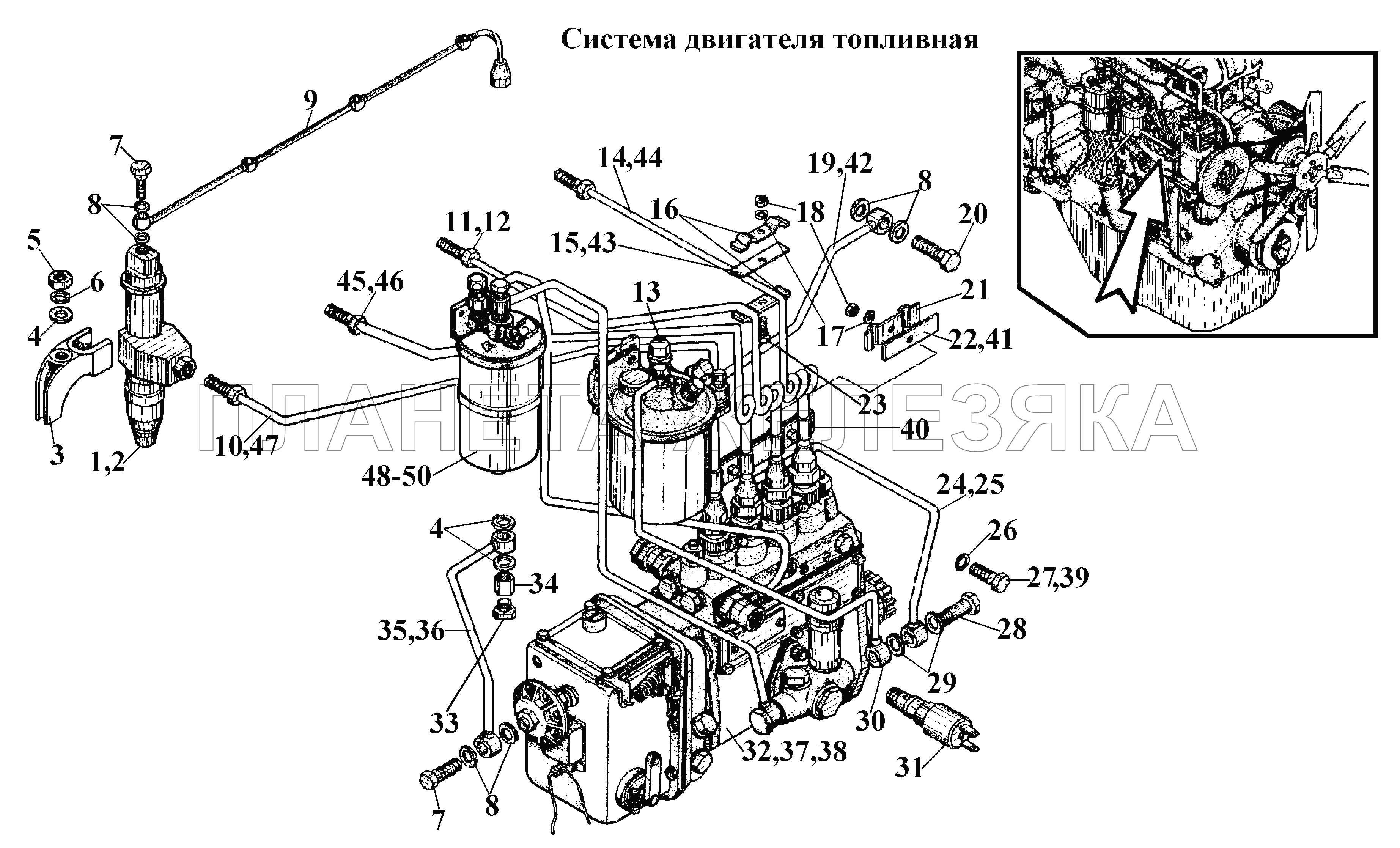 Система двигателя топливная ВТ-100Д