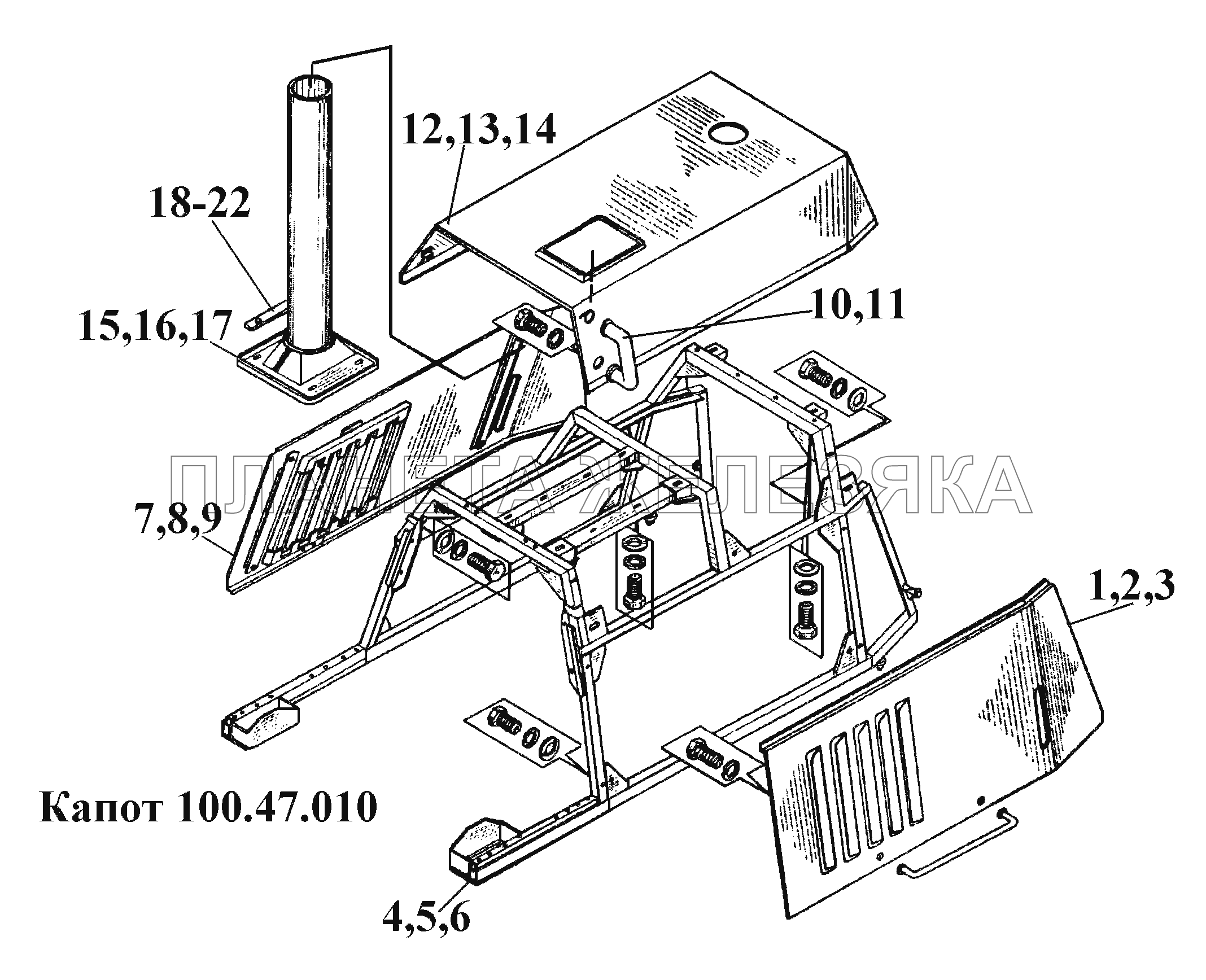 Капот 100.47.010 (3) ВТ-100Д