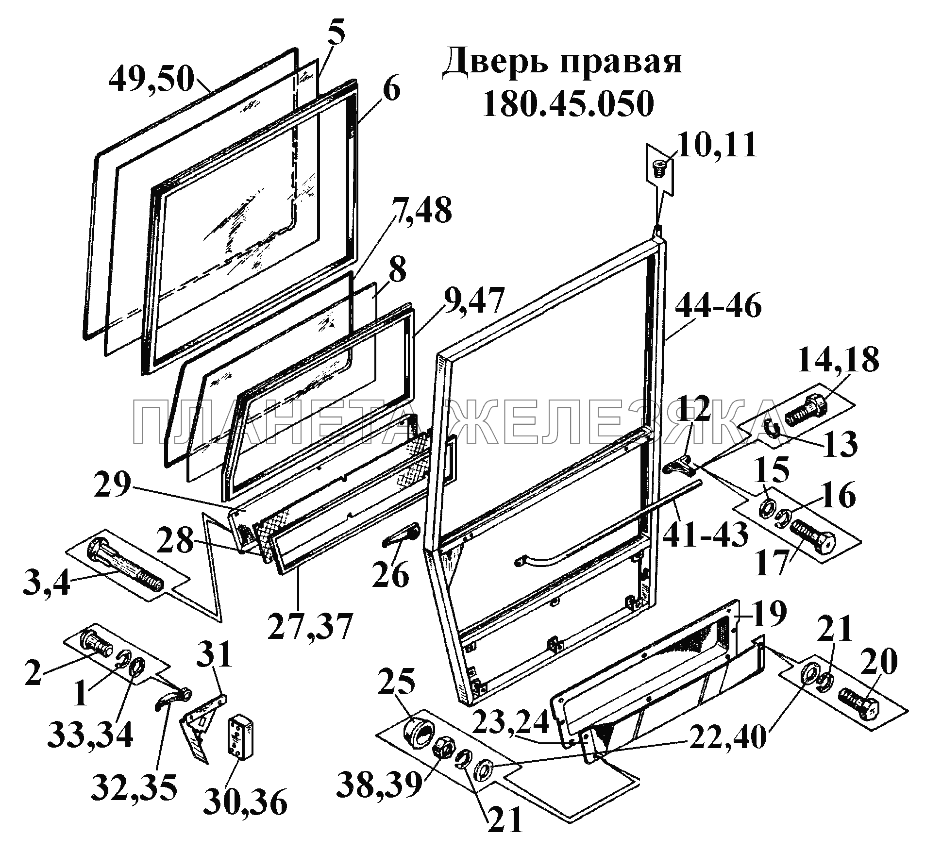 Дверь правая 180.45.050 ВТ-100Д