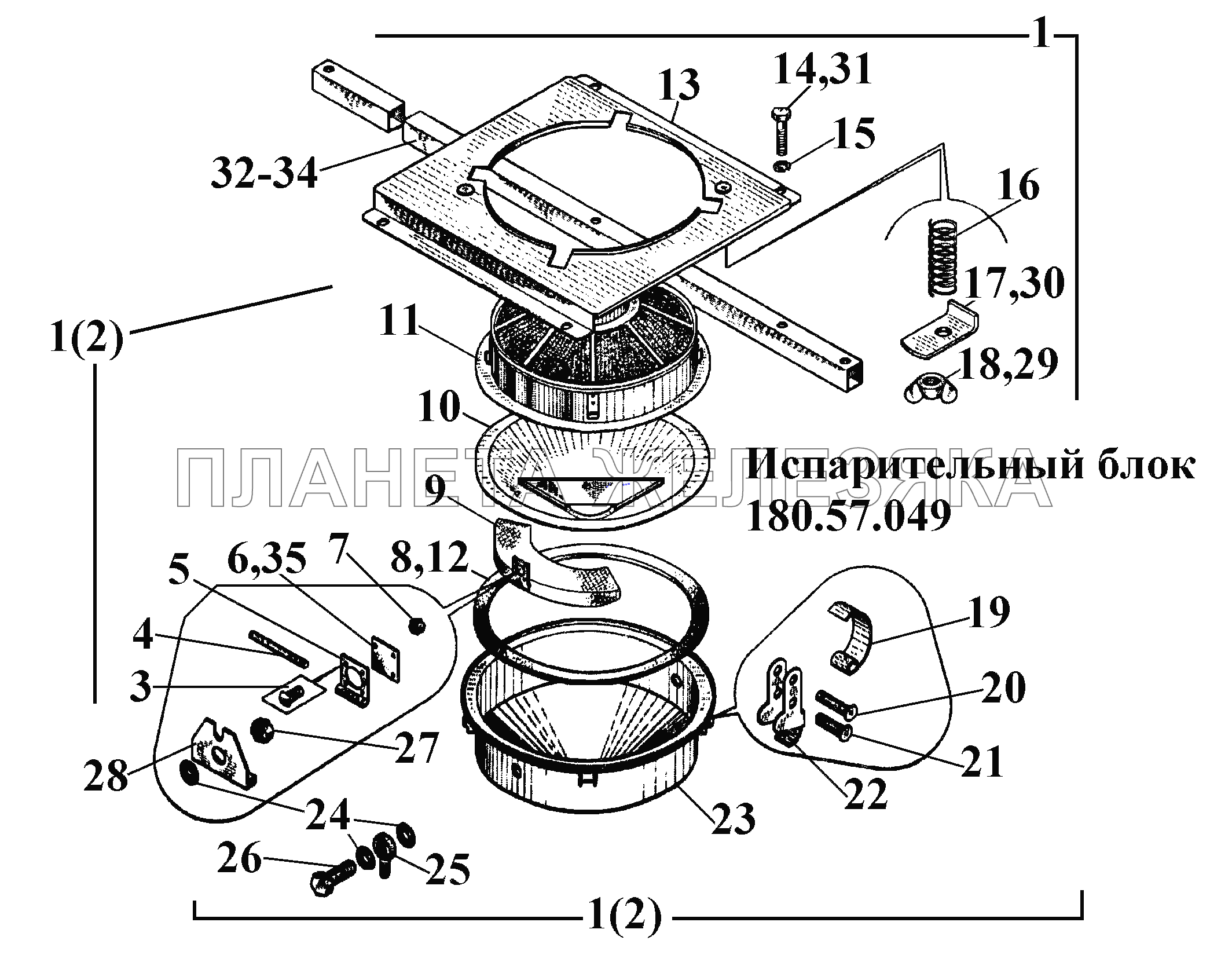 Испарительный блок 180.57.049 ВТ-100Д