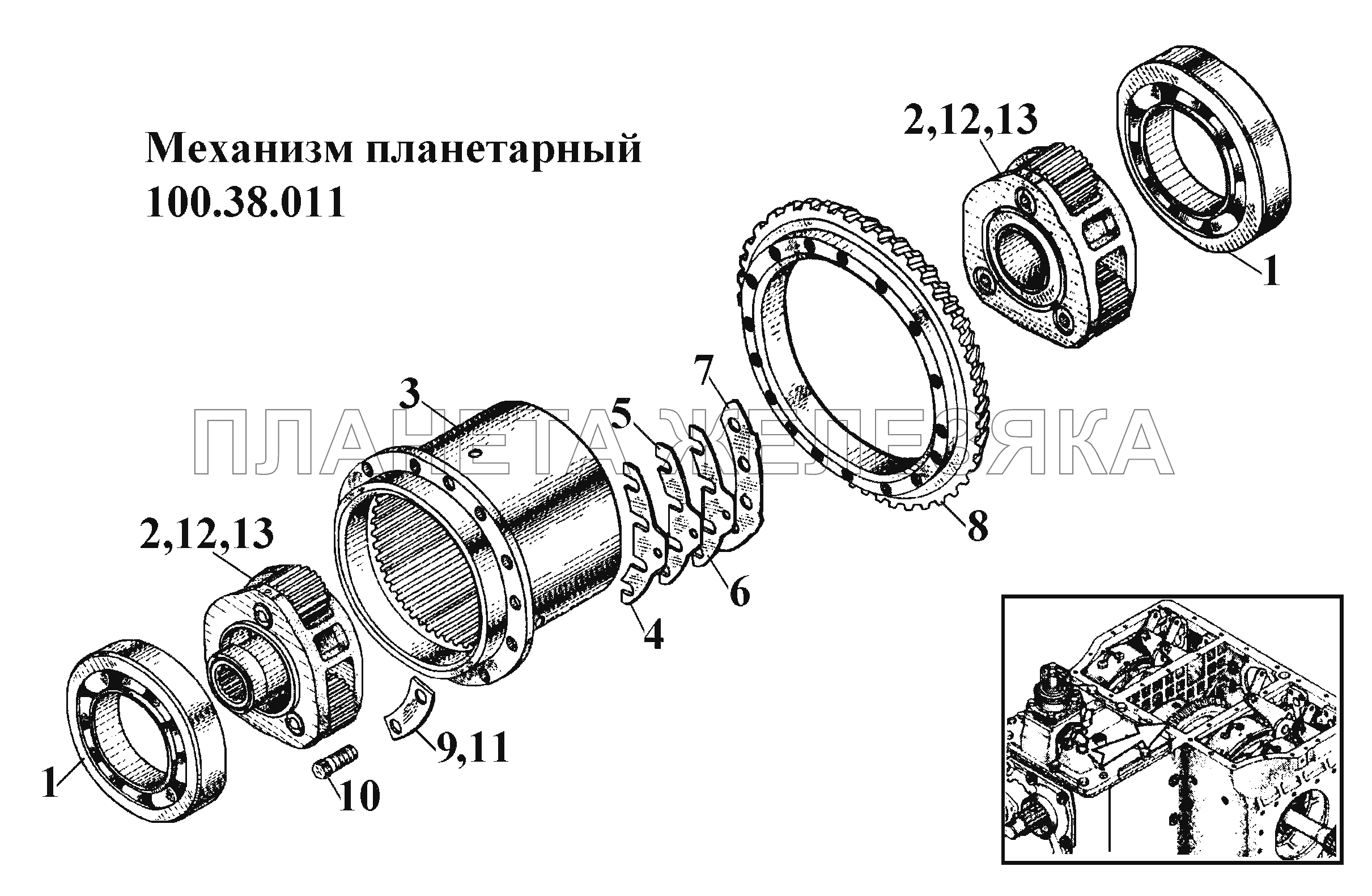 Механизм планетарный 100.38.011 ВТ-100Д