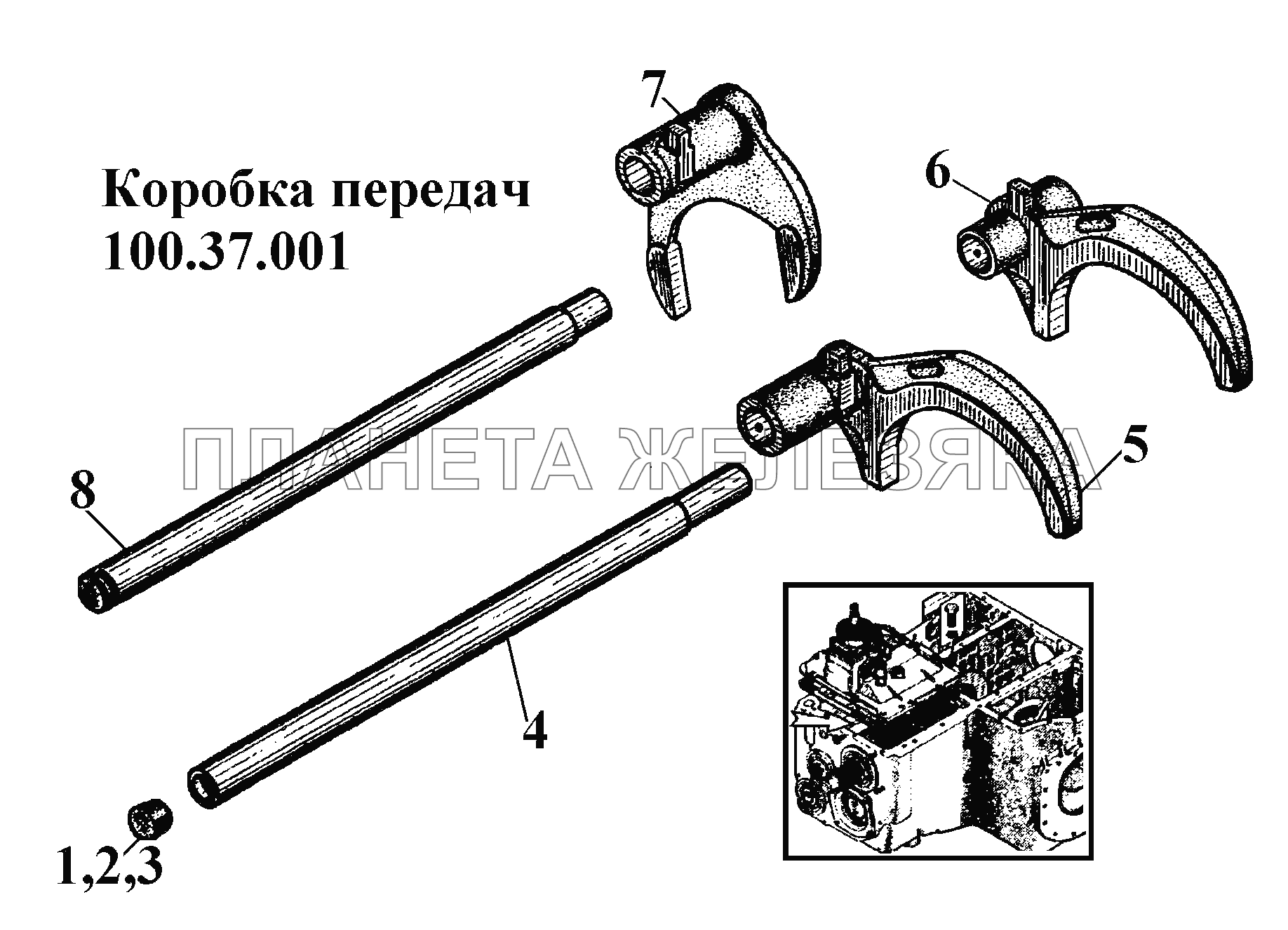 Коробка передач 100.37.001 (6) ВТ-100Д