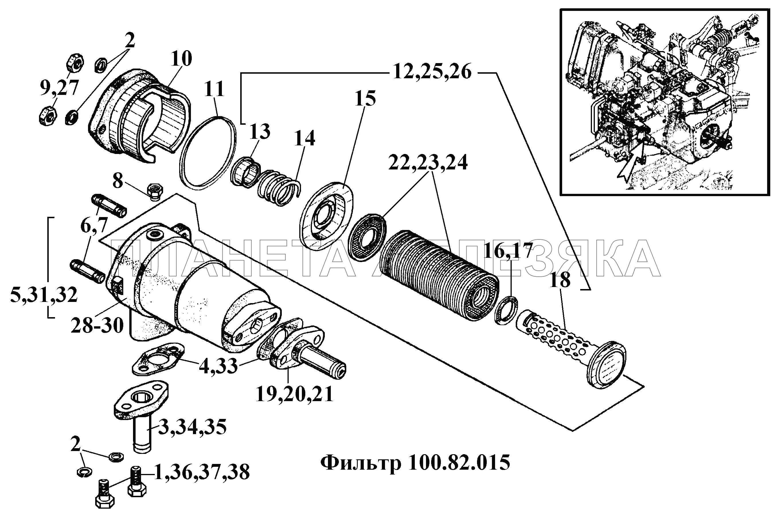 Фильтр 100.82.015 ВТ-100Д