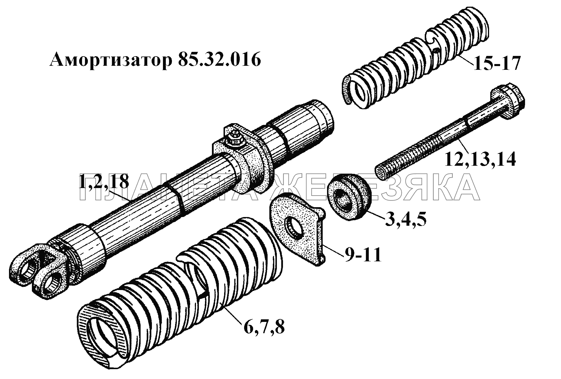 Амортизатор 85.32.016 ВТ-100Д