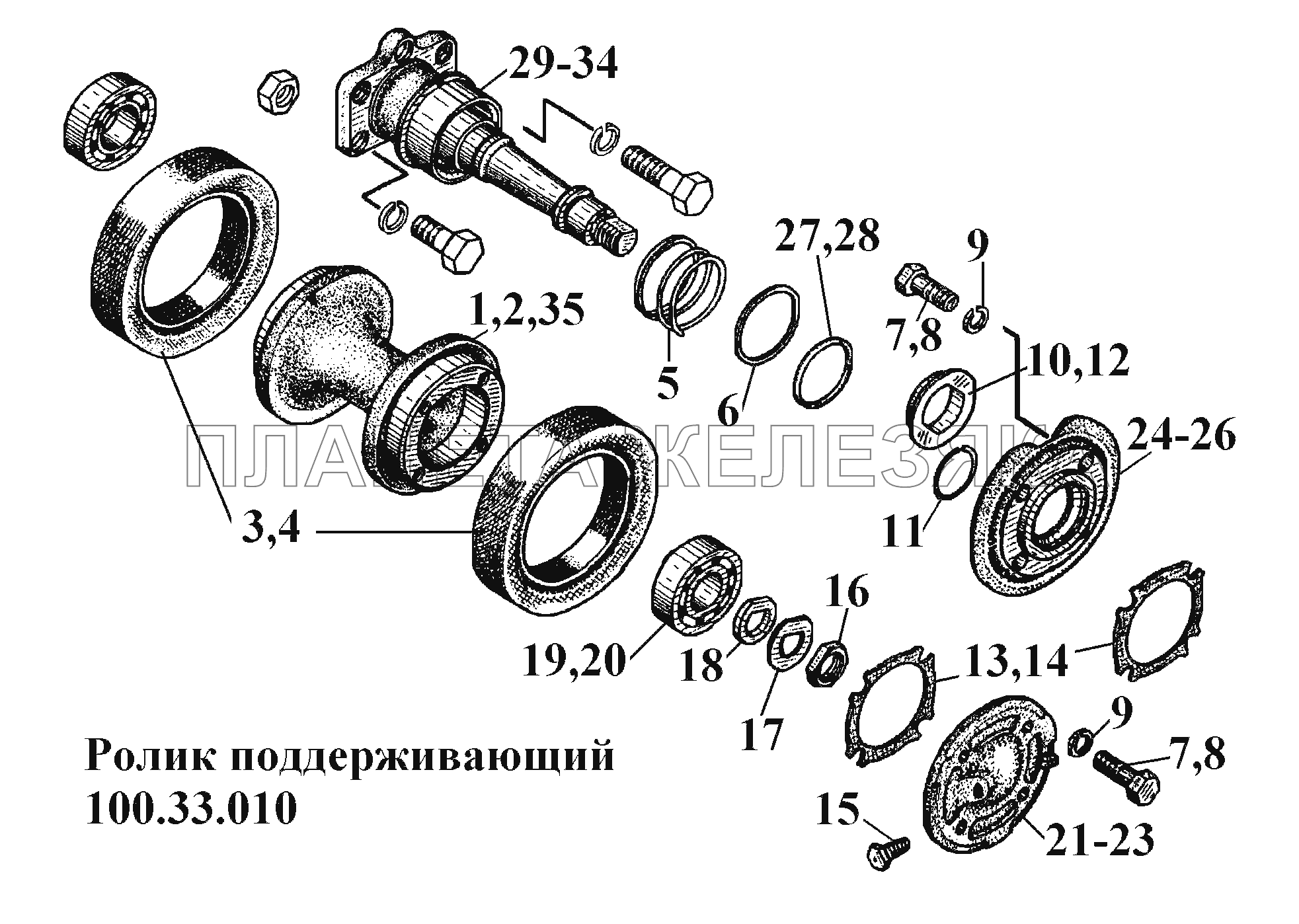 Ролик поддерживающий 100.33.010 ВТ-100Д