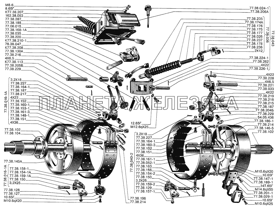 Мост задний. Ленты и коробка управления ДТ-75