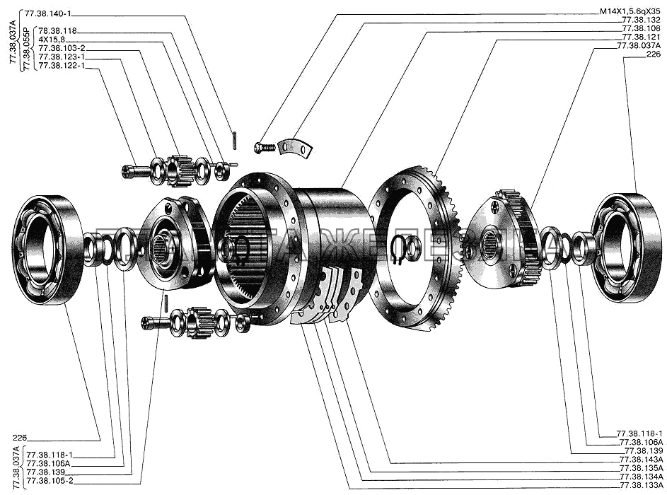 Мост задний. Механизм планетарный ДТ-75