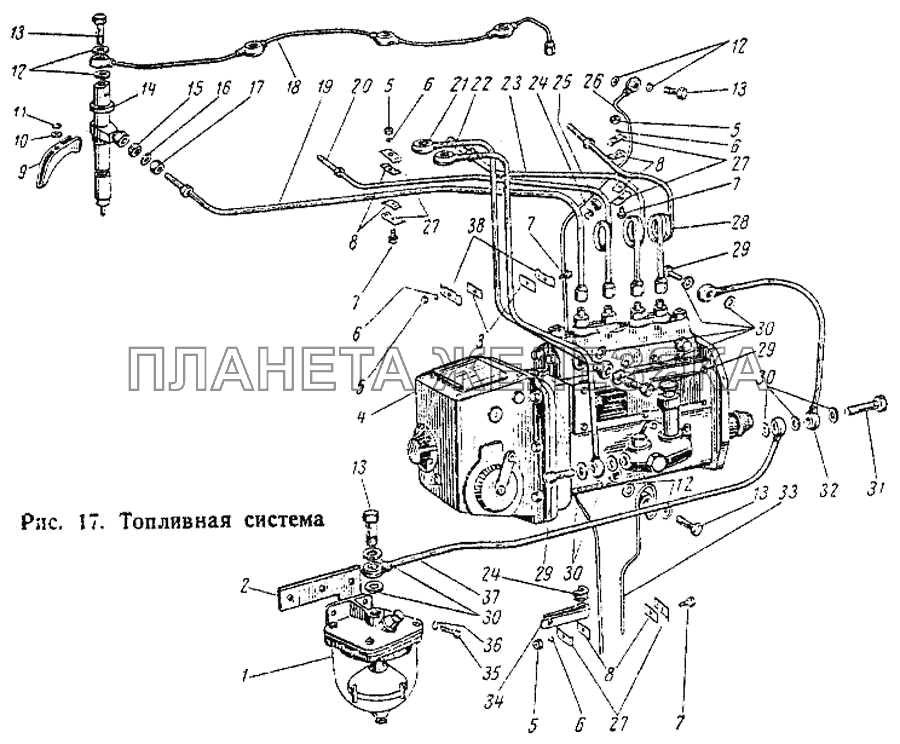 Топливная система ДТ-75М