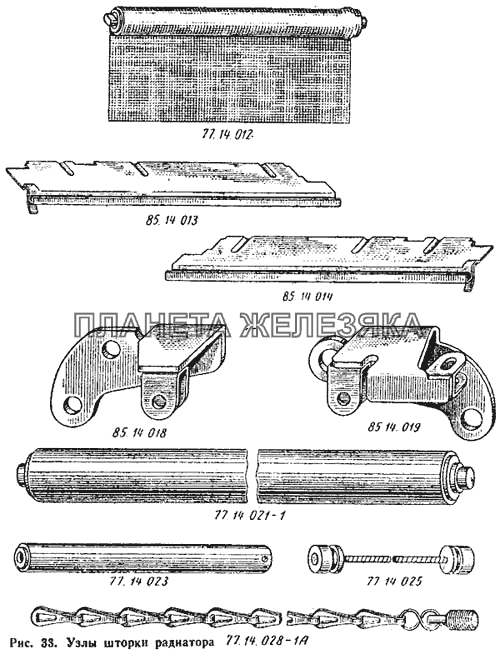 Узлы шторки радиатора ДТ-75М