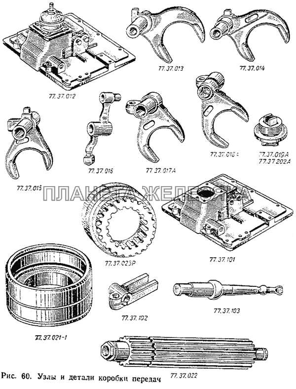 Узлы и детали коробки передач ДТ-75М