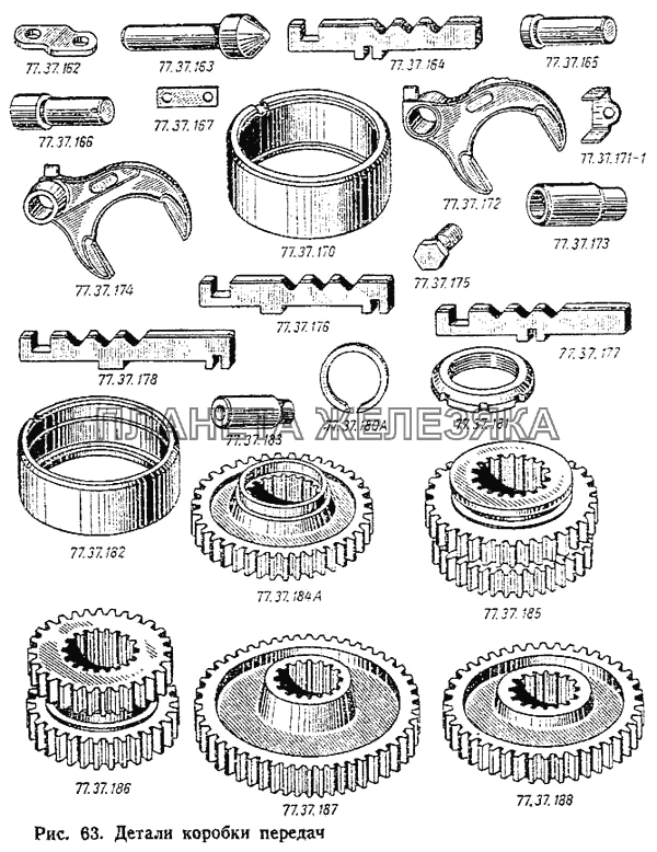 Детали коробки передач ДТ-75М