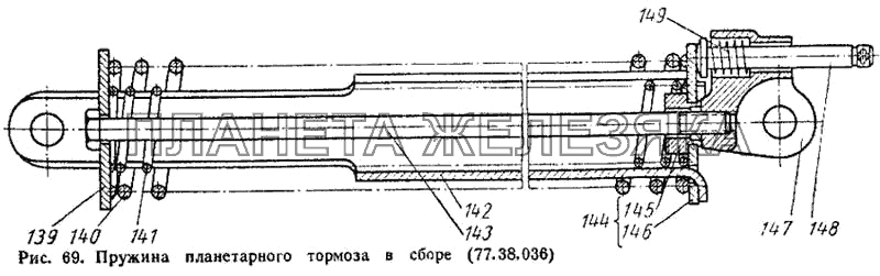 Пружина планетарного тормоза в сборе (77.38.036) ДТ-75М