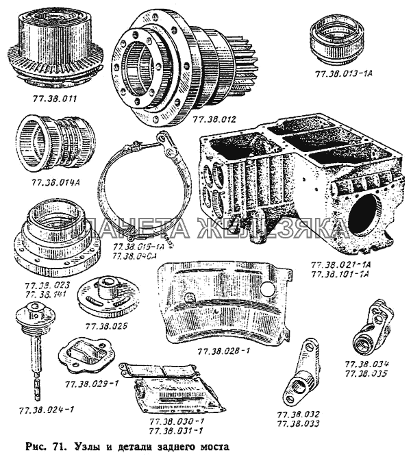 Узлы и детали заднего моста ДТ-75М