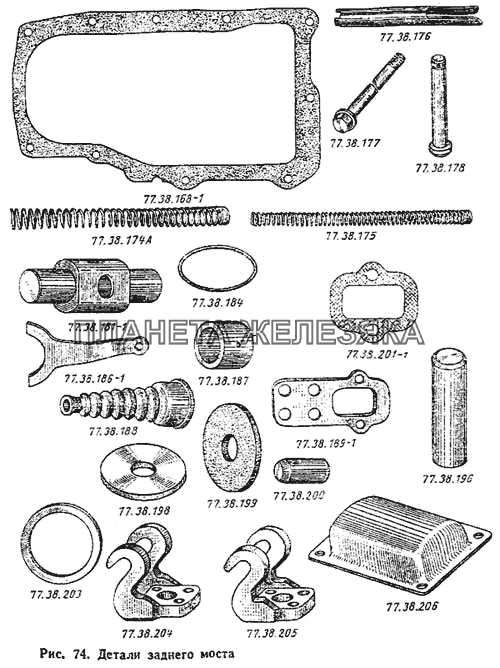 Детали заднего моста ДТ-75М