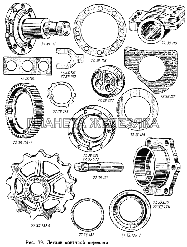 Детали конечной передачи ДТ-75М