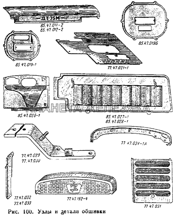 Узлы и детали обшивки ДТ-75М