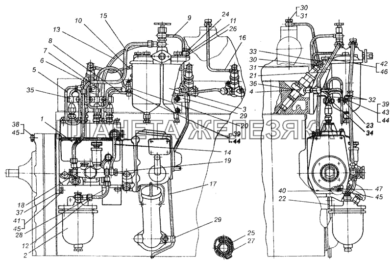 Топливная система дизеля СМД-18Н ДТ-75В, ДТ-75БВ, ДТ75Н