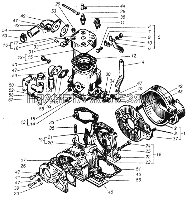 Пусковой двигатель П-10УД ДТ-75В, ДТ-75БВ, ДТ75Н