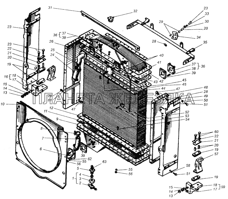 Радиатор водяной ДТ-75В, ДТ-75БВ, ДТ75Н