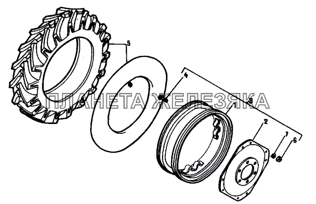 Колесо заднее с шиной 280-711 (10-28) Т-30A-80