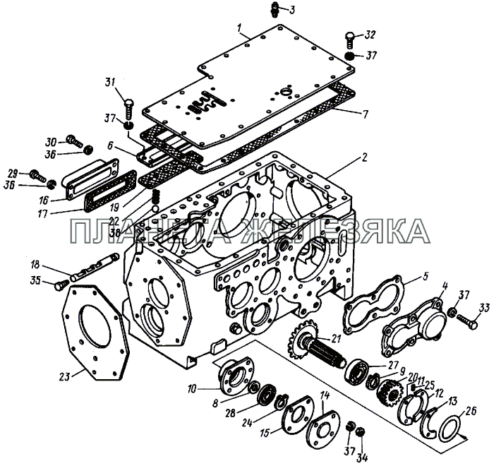 Передача главная (блокировка передач) Т-30A-80