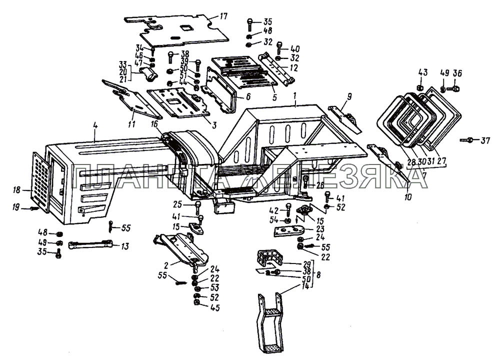 Облицовка и платформа трактора Т-30A-80