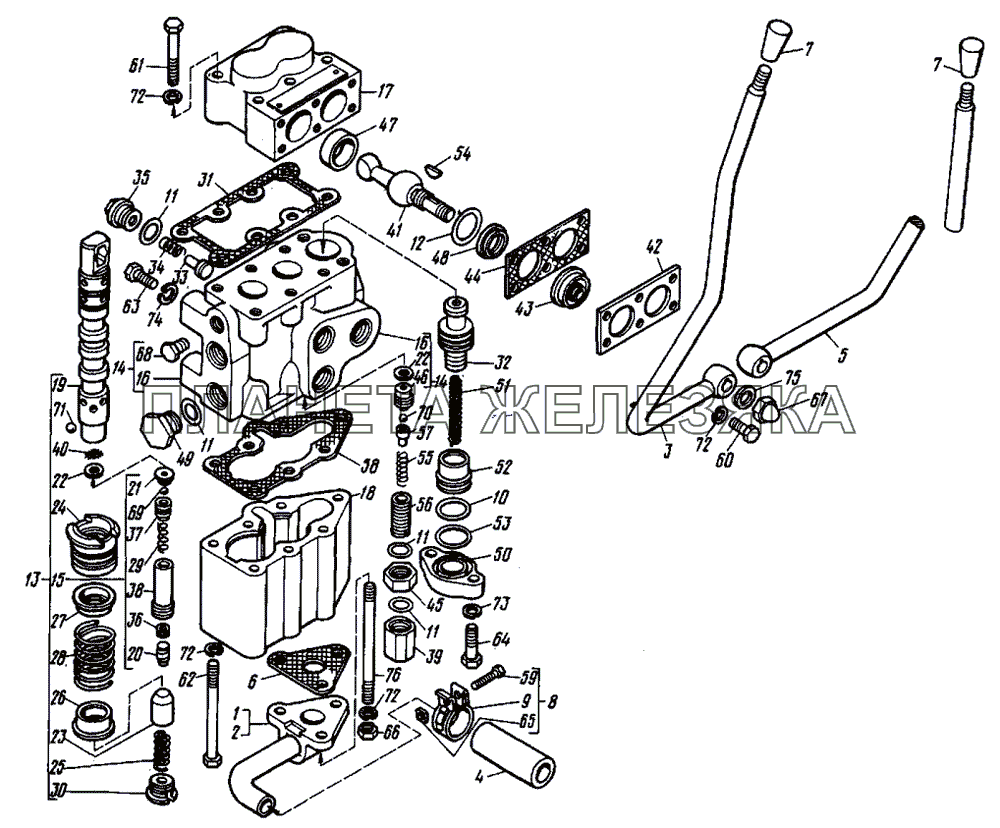 Распределитель Р80-3-2 в сборе Т-30A-80