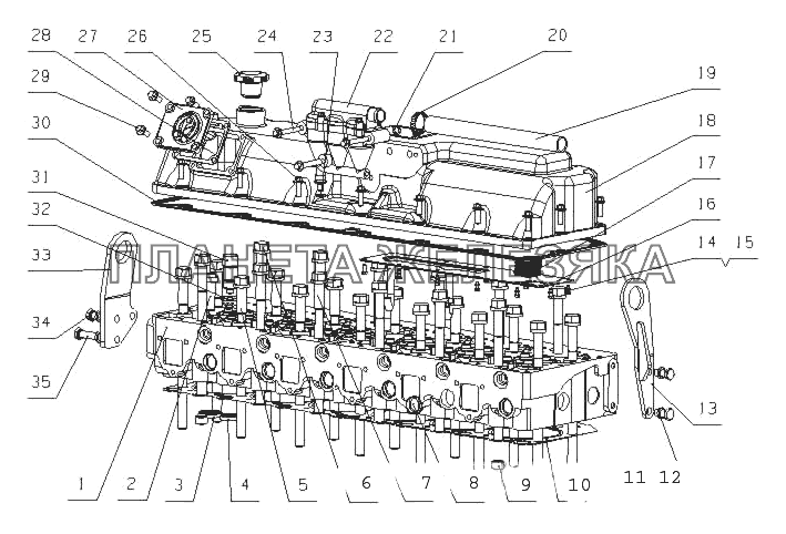 L7000-1003000/04 Головка цилиндров и крышка головки цилиндров в сборе YC6L250L-D30 (L7001) L7000-1003000/04 Головка цилиндров и крышка головки цилиндров в сборе YC6L250L-D30 (L7001)