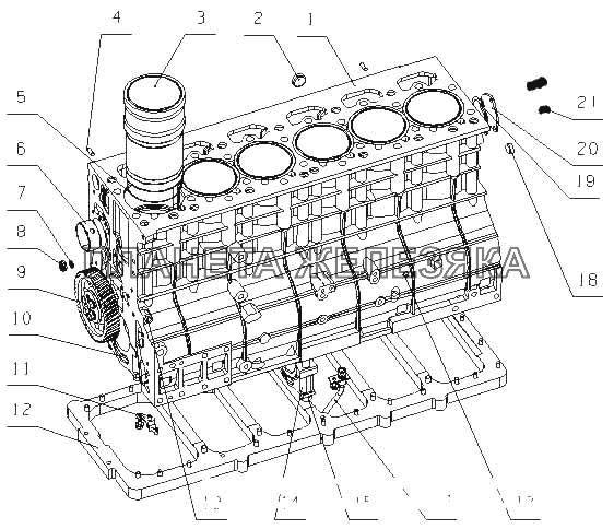 L330A-1002000 Блок цилиндров в сборе YC6L350-20 (L30JA) L330A-1002000 Блок цилиндров в сборе YC6L350-20 (L30JA)