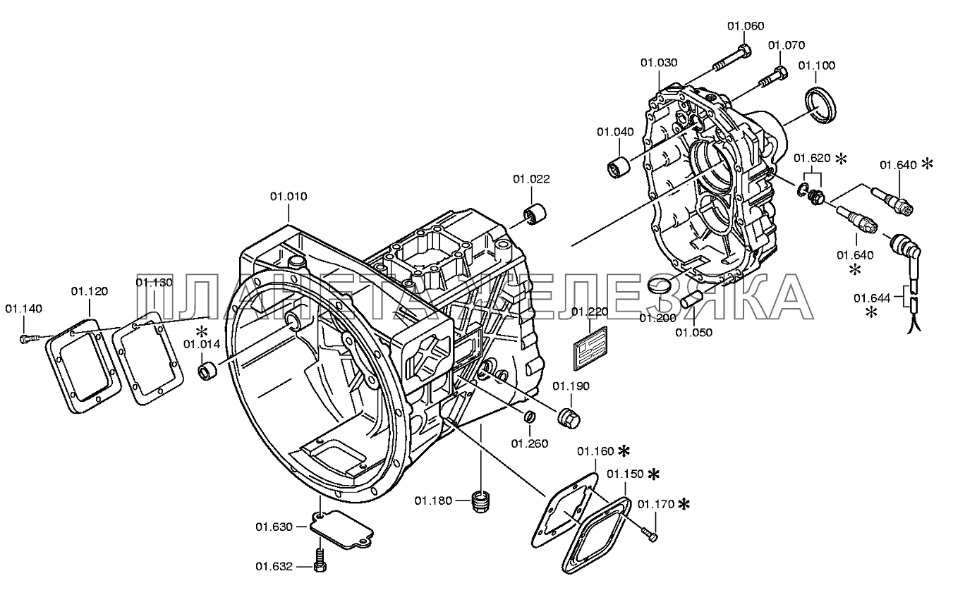 Картер коробки передач КПП ZF S5-42 МАЗ Картер коробки передач КПП ZF S5-42 МАЗ
